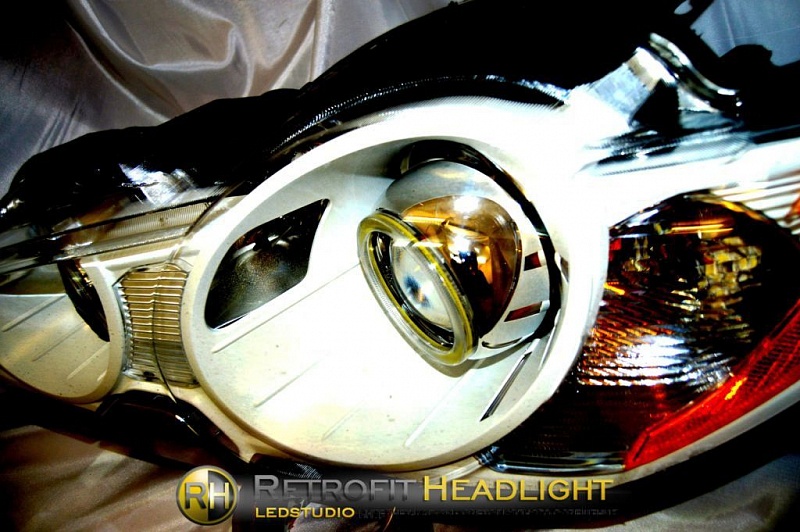 Jaguar XF. Комплексная модернизация передних фар от "ledstudio.org"